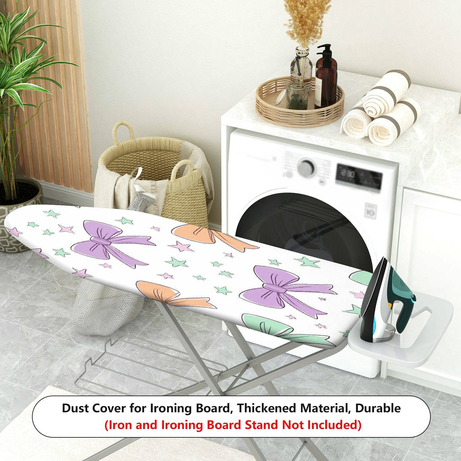 1-Piece Bow Star Pastel  Ironing Board Cover, Universal Size, Without Board