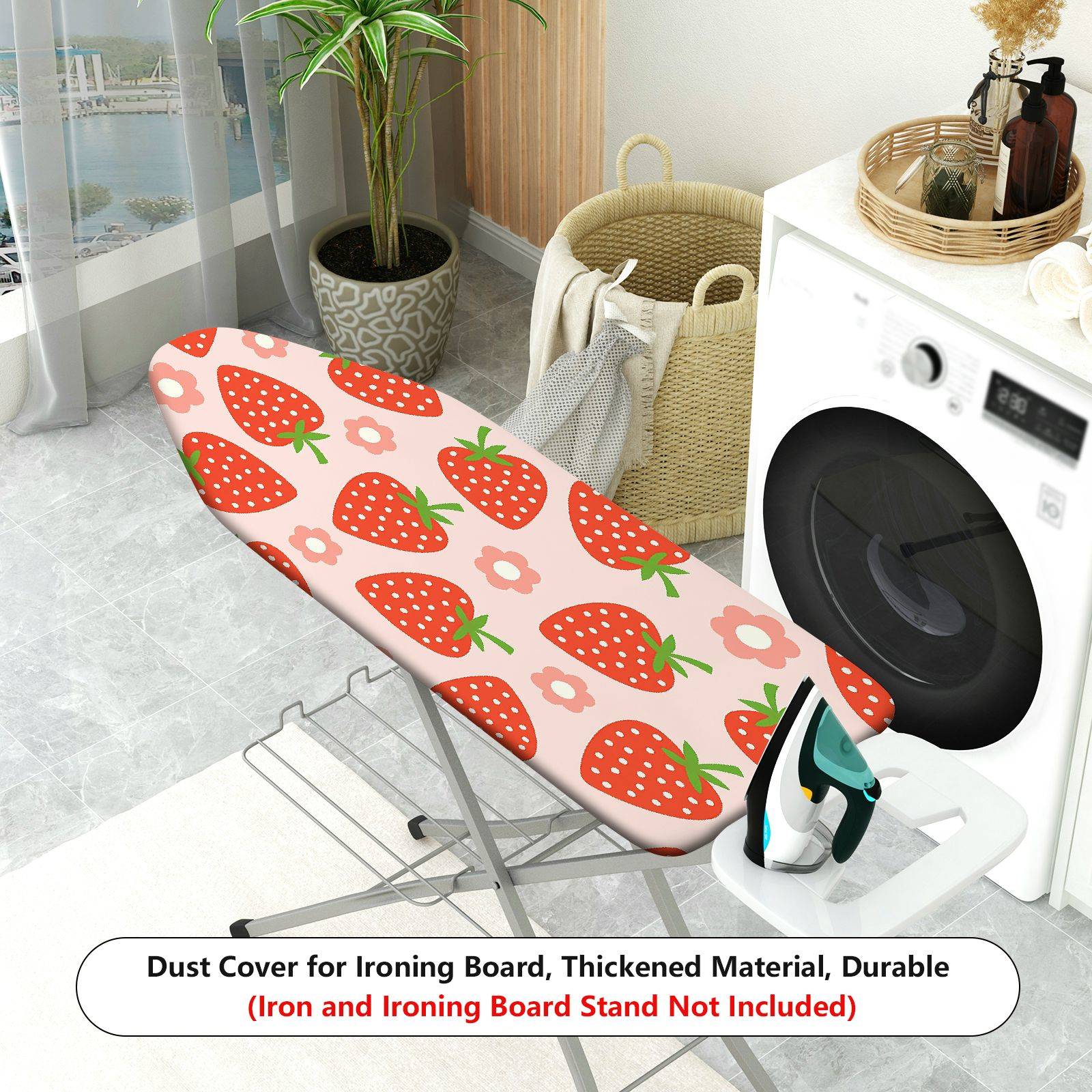1-Piece Strawberry Floral Fruit  Ironing Board Cover, Universal Size, Without Board