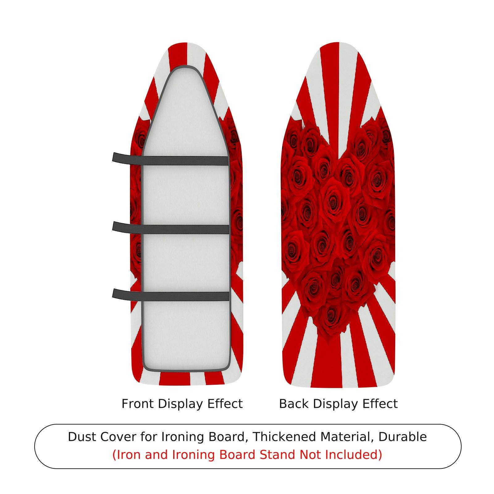 1-Piece Red Rose Striped Floral  Ironing Board Cover, Universal Size, Without Board