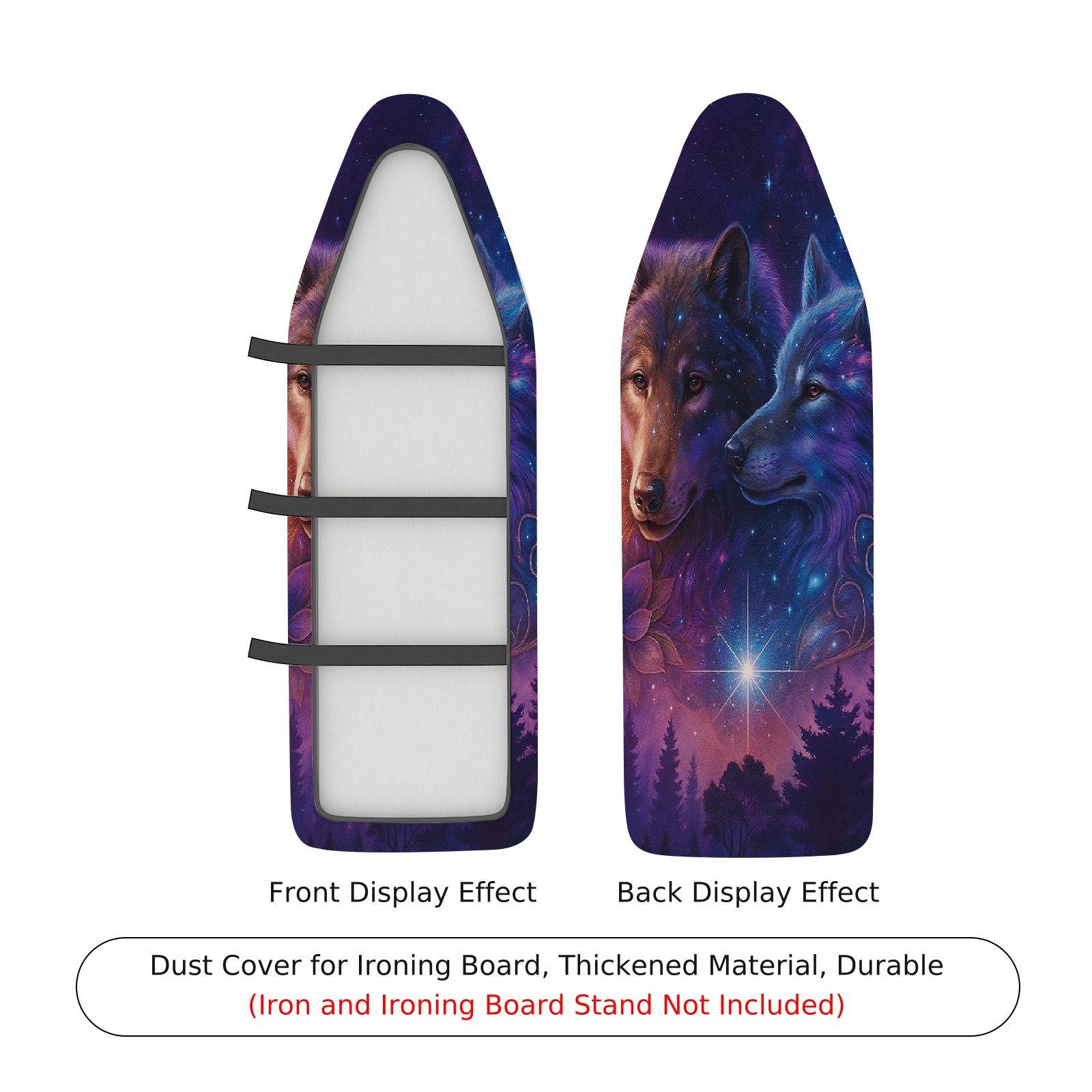 1-Piece Starry Wolf Universe Woodland  Ironing Board Cover, Universal Size, Without Board