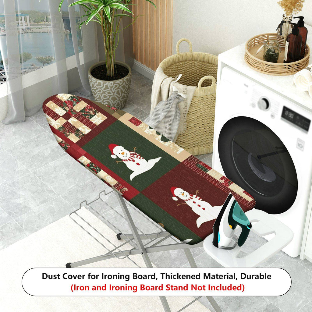 1-Piece Snowman Christmas Patchwork  Ironing Board Cover, Universal Size, Without Board