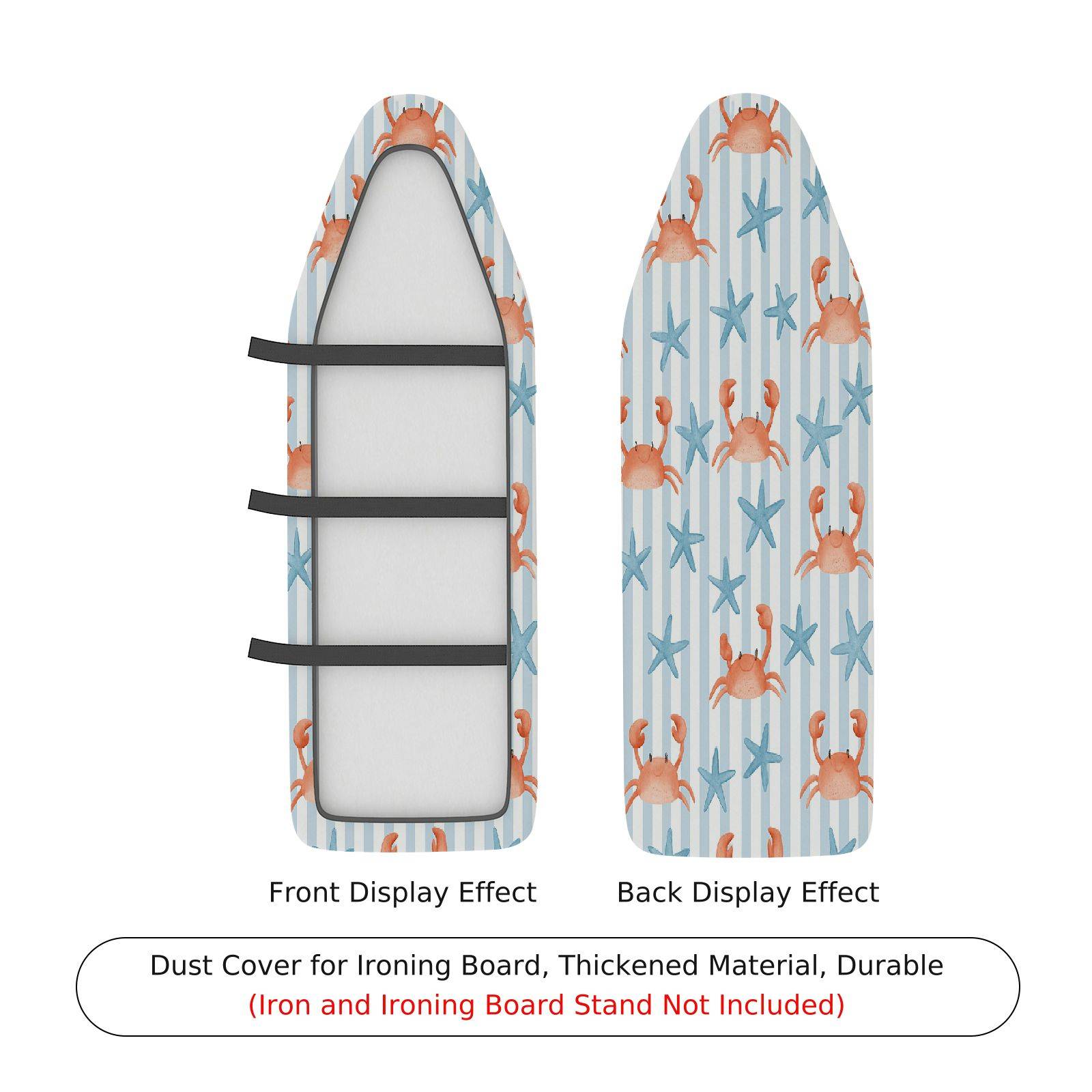 1-Piece Crab Starfish Stripe  Ironing Board Cover, Universal Size, Without Board