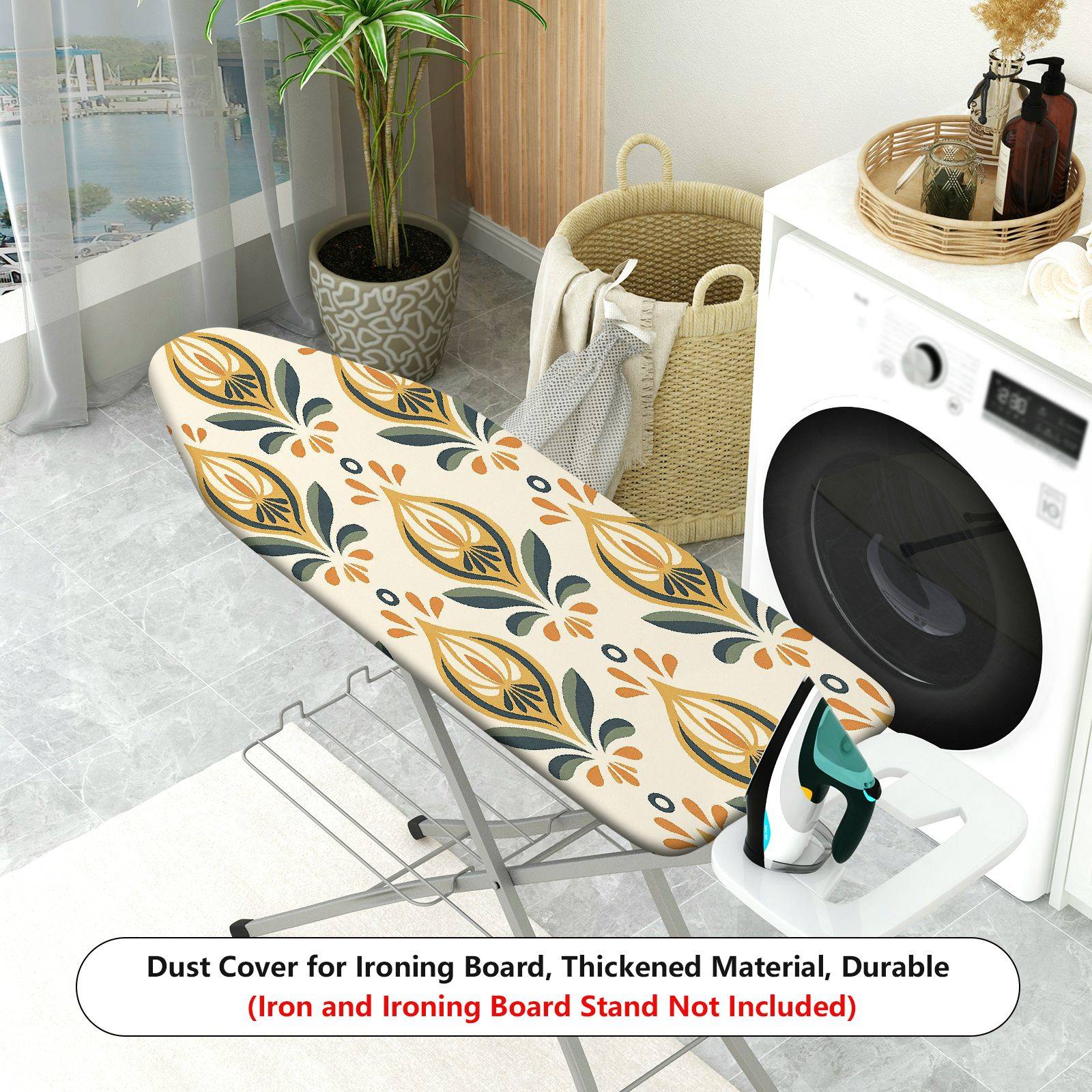 1-Piece Iron Art Floral Retro  Ironing Board Cover, Universal Size, Without Board