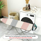 1-Piece Striped Pink Grey White  Ironing Board Cover, Universal Size, Without Board