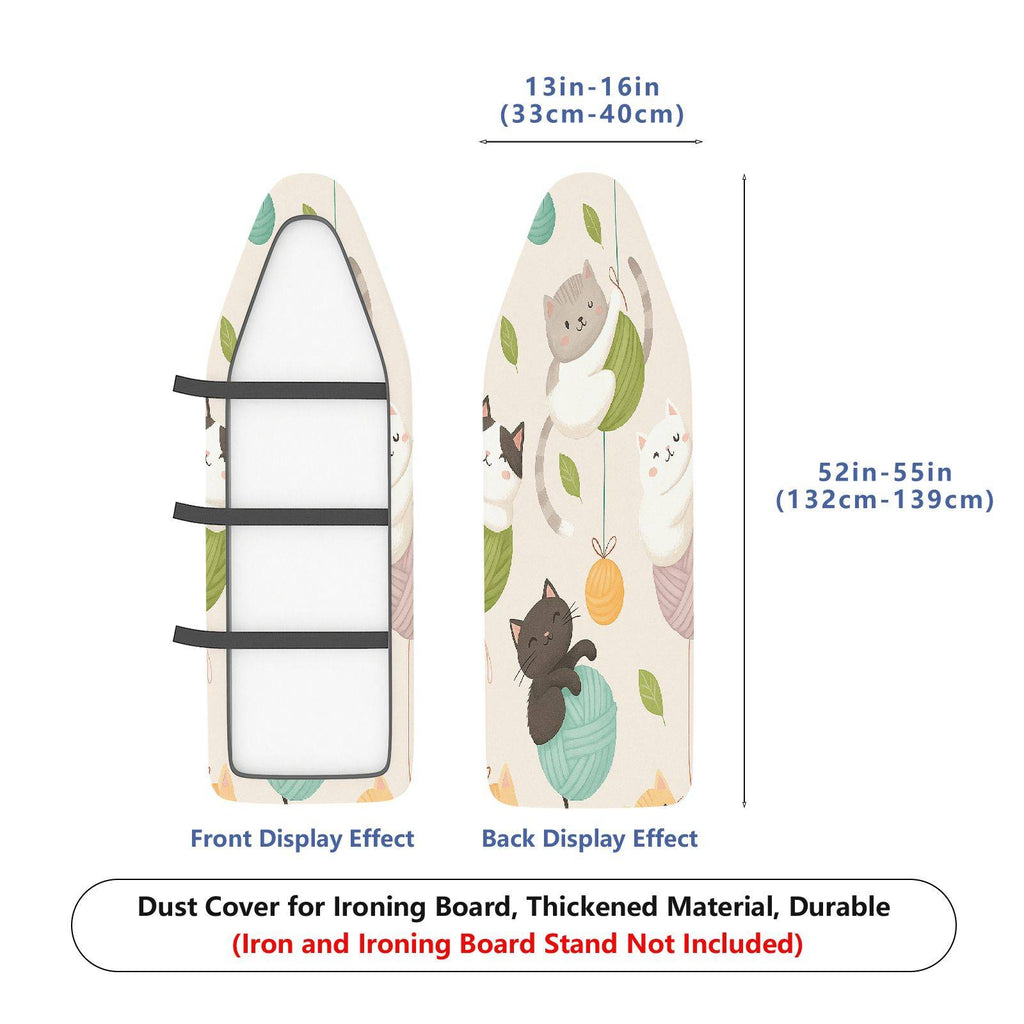 1-Piece Cat Yarn Playful  Ironing Board Cover, Universal Size, Without Board