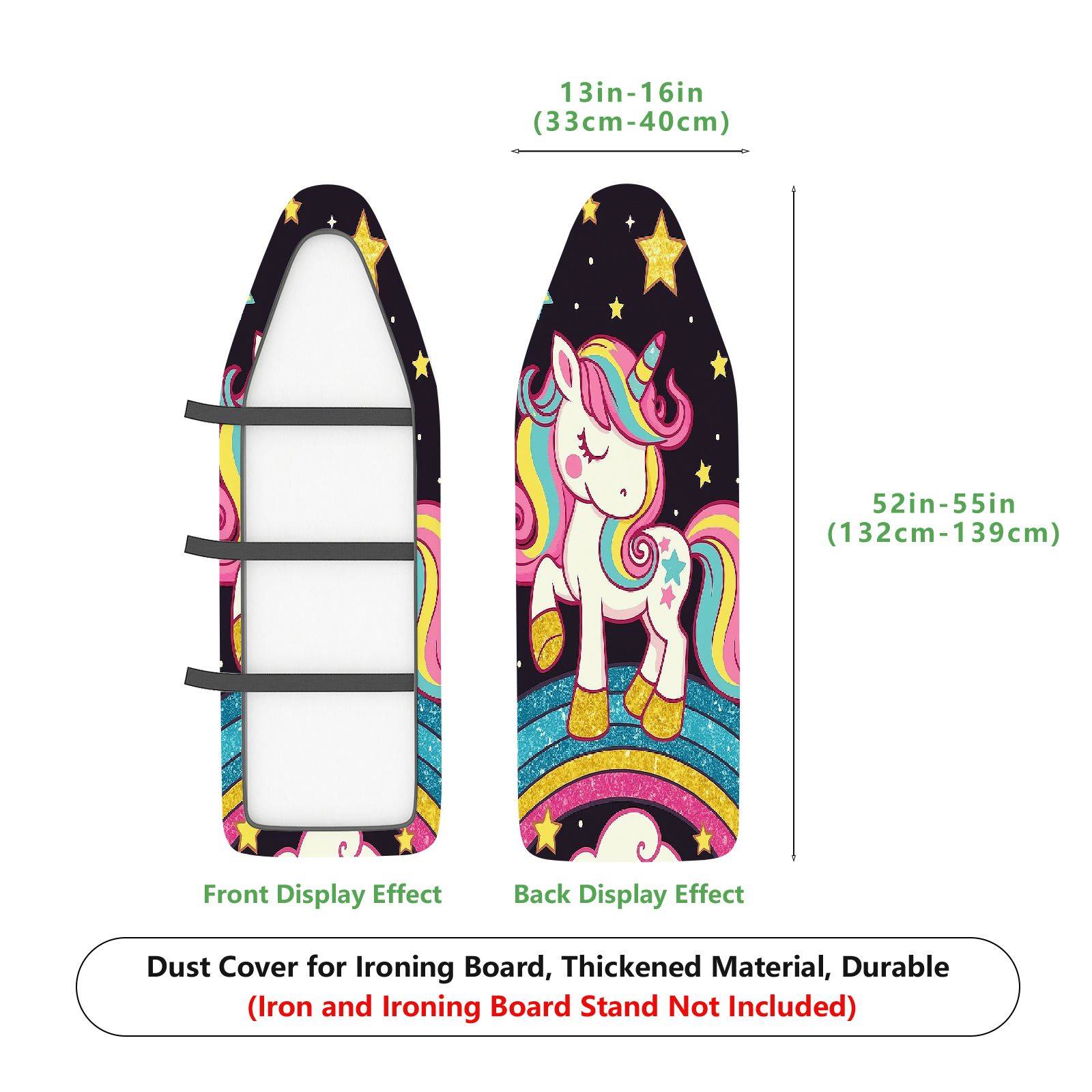 1-Piece Unicorn Rainbow Star  Ironing Board Cover, Universal Size, Without Board