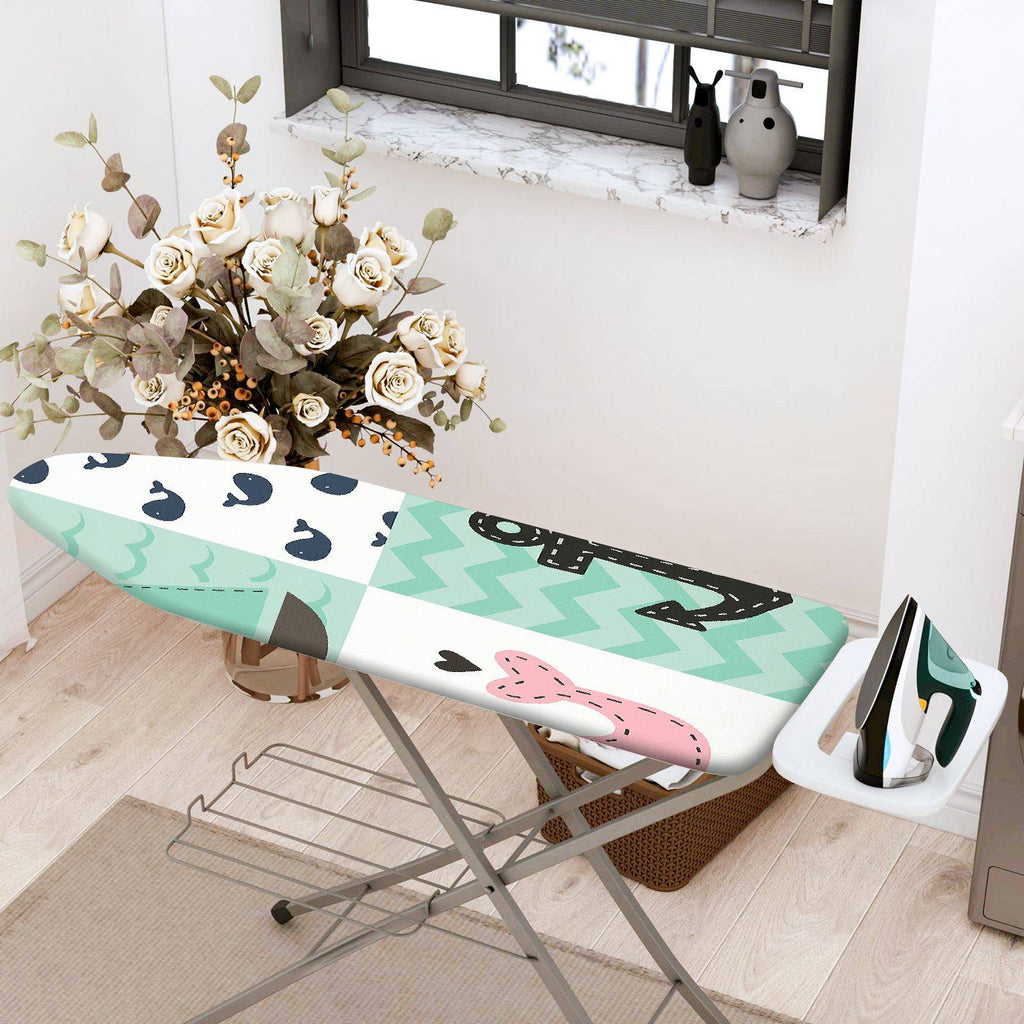 1-Piece Nautical Animal Patterns Anchor  Ironing Board Cover, Universal Size, Without Board