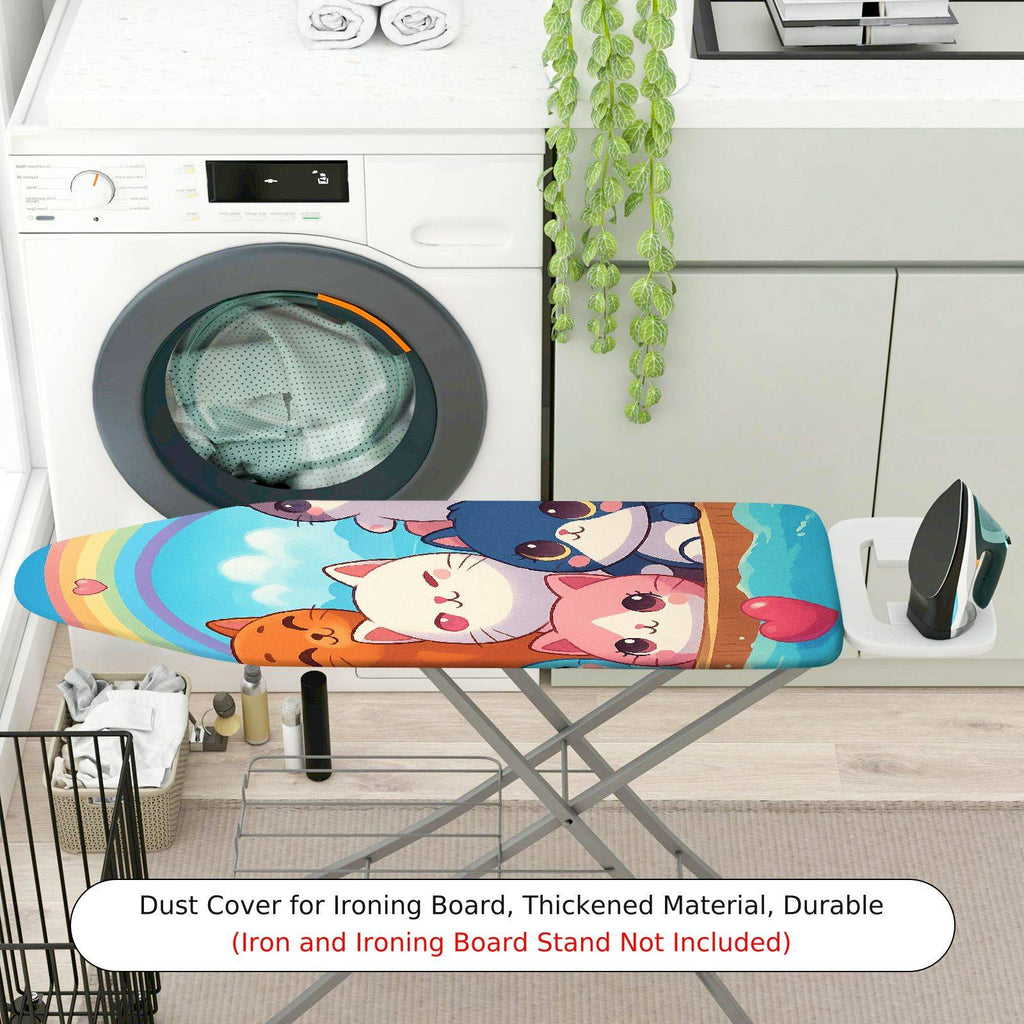 1-Piece Cute  Cat Rainbow  Ironing Board Cover, Universal Size, Without Board