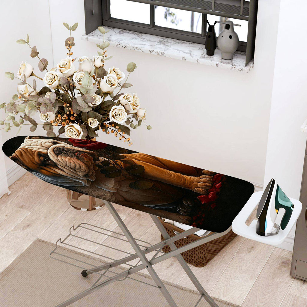 1-Piece Dog Rose Art  Ironing Board Cover, Universal Size, Without Board