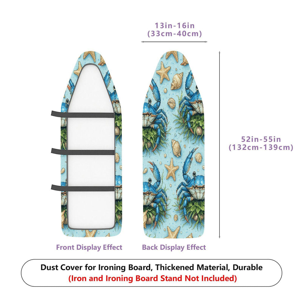 1-Piece Blue Crab Starfish Seashell  Ironing Board Cover, Universal Size, Without Board