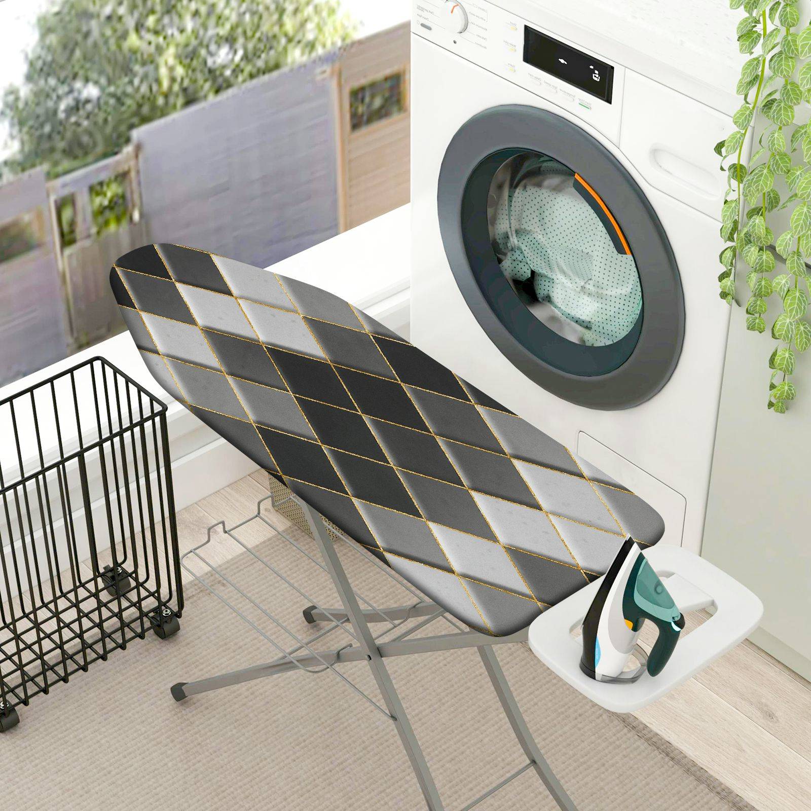 1-Piece Geometric Striped Pattern  Ironing Board Cover, Universal Size, Without Board