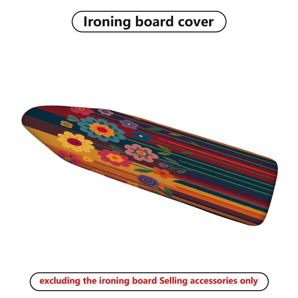 1-Piece Floral Colorful Striped  Ironing Board Cover, Universal Size, Without Board
