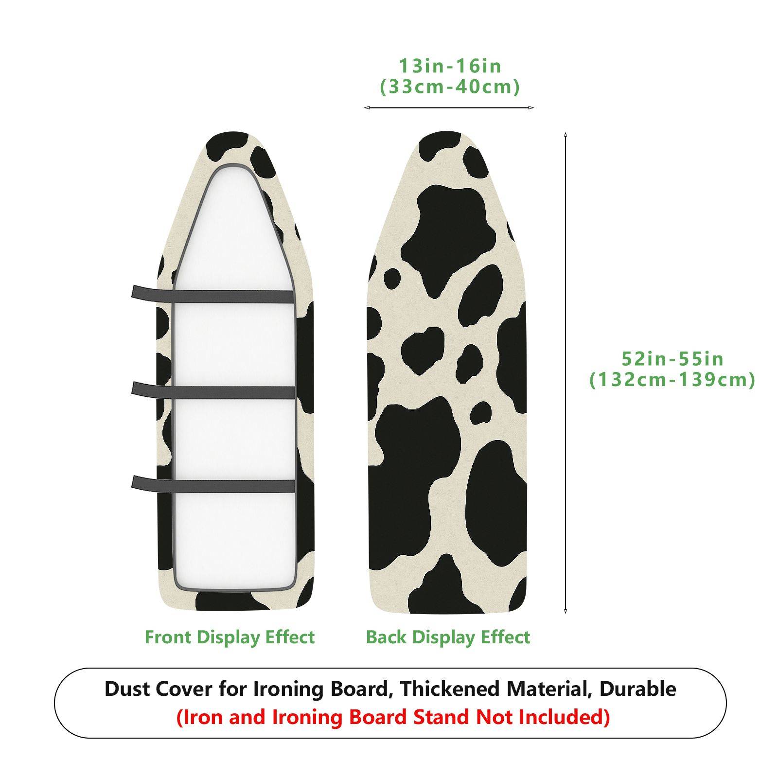 1-Piece Cow Print Animal Pattern Black and White  Ironing Board Cover, Universal Size, Without Board