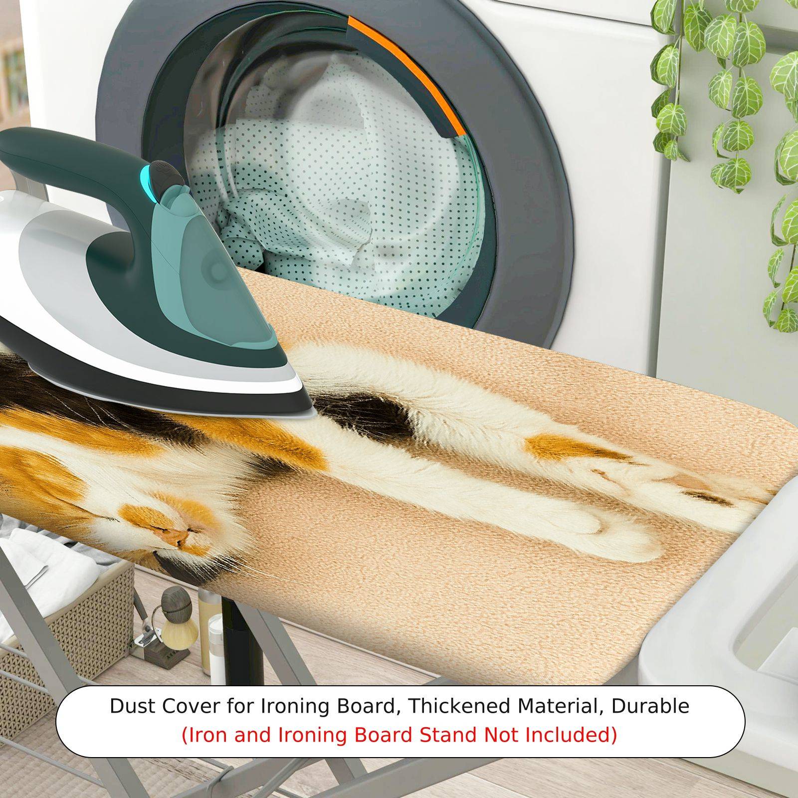 1-Piece Cat Figure Animal Relaxation  Ironing Board Cover, Universal Size, Without Board