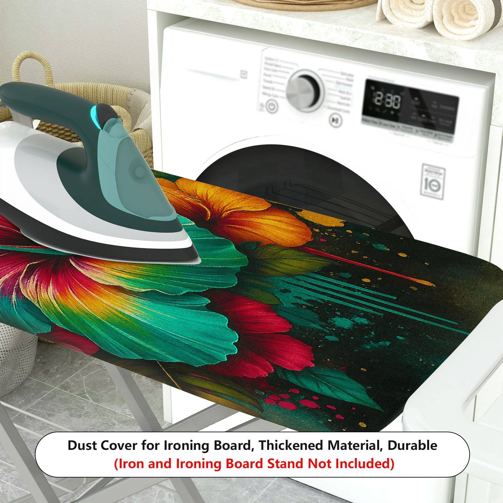 1-Piece Tropical Floral Decorative Colorful  Ironing Board Cover, Universal Size, Without Board