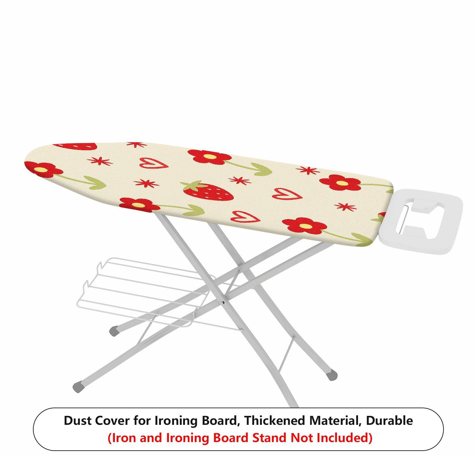 1-Piece Strawberry Floral Heart  Ironing Board Cover, Universal Size, Without Board