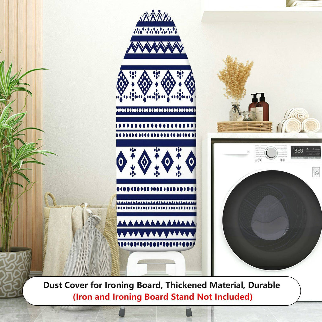 1-Piece Geometric Pattern Striped Blue  Ironing Board Cover, Universal Size, Without Board