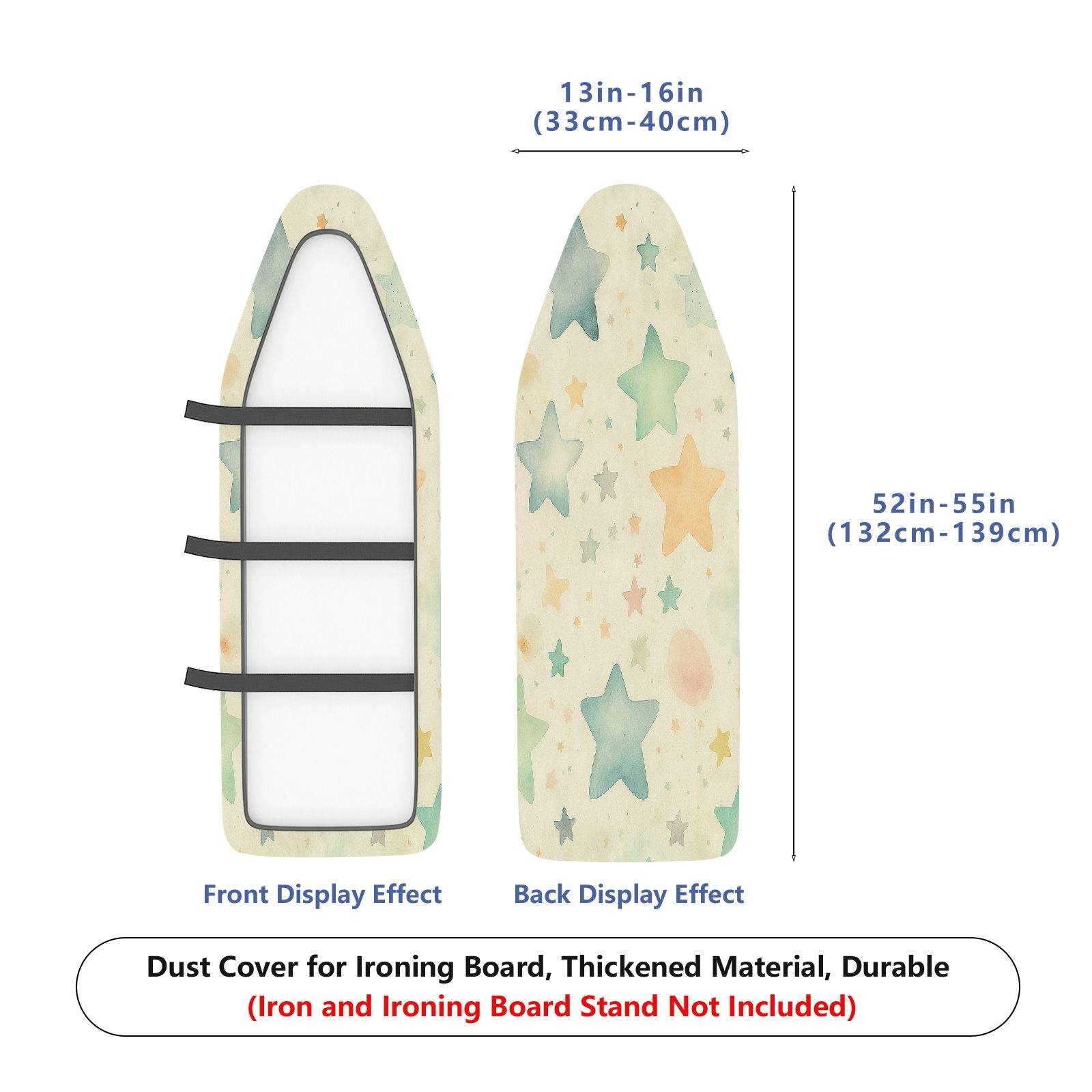 1-Piece Star Pattern Pastel Colored Decorative  Ironing Board Cover, Universal Size, Without Board