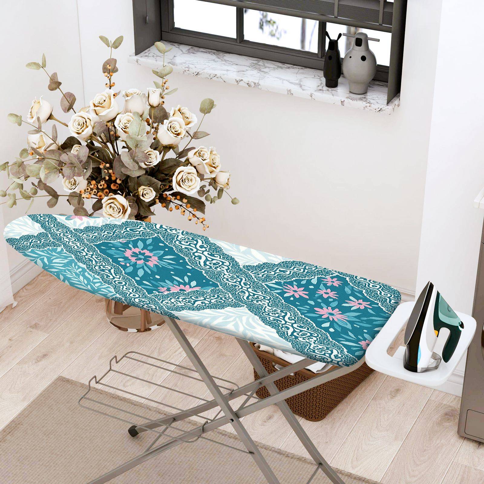 1-Piece Floral Bohemian Retro  Ironing Board Cover, Universal Size, Without Board