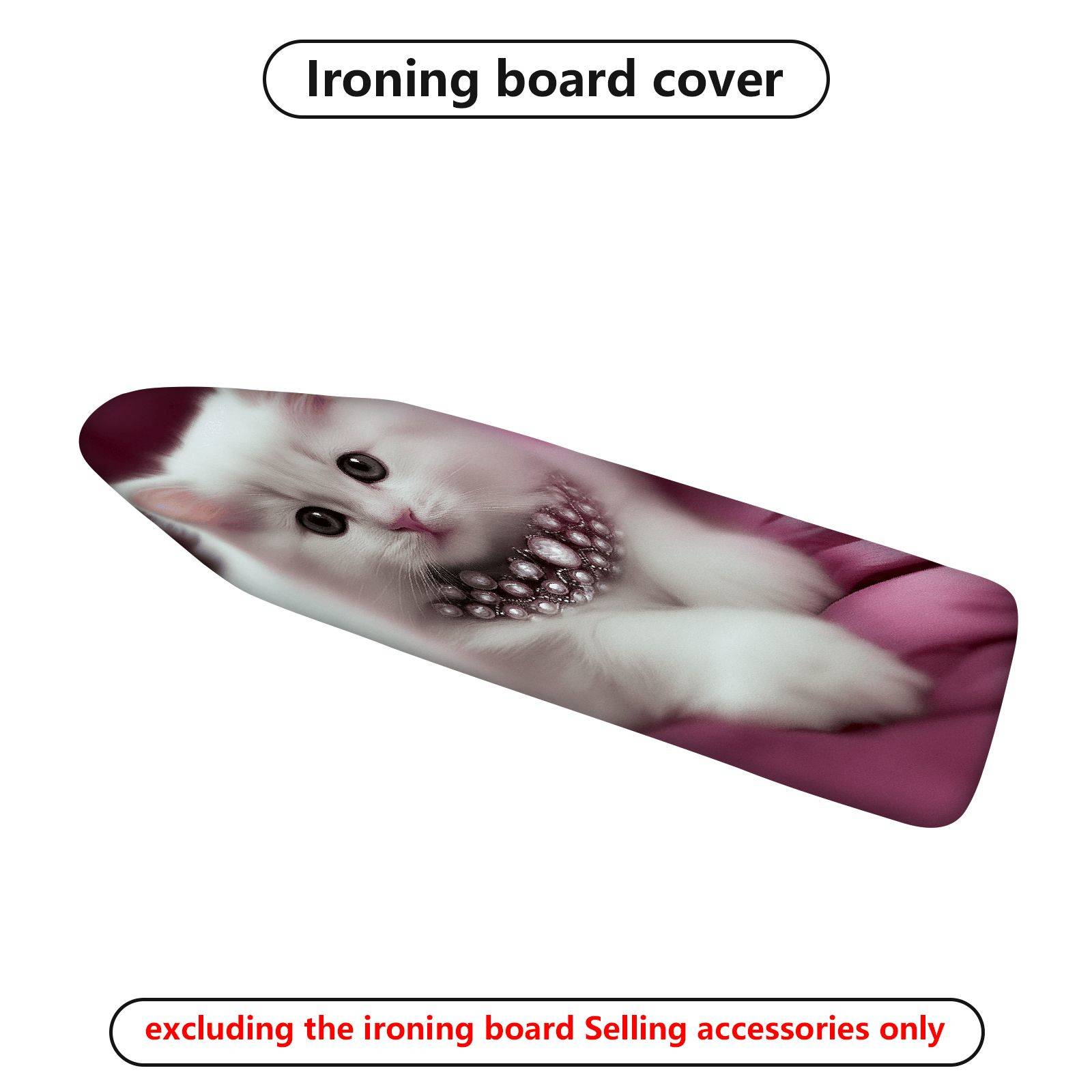 1-Piece Cat Jewel Pink  Ironing Board Cover, Universal Size, Without Board