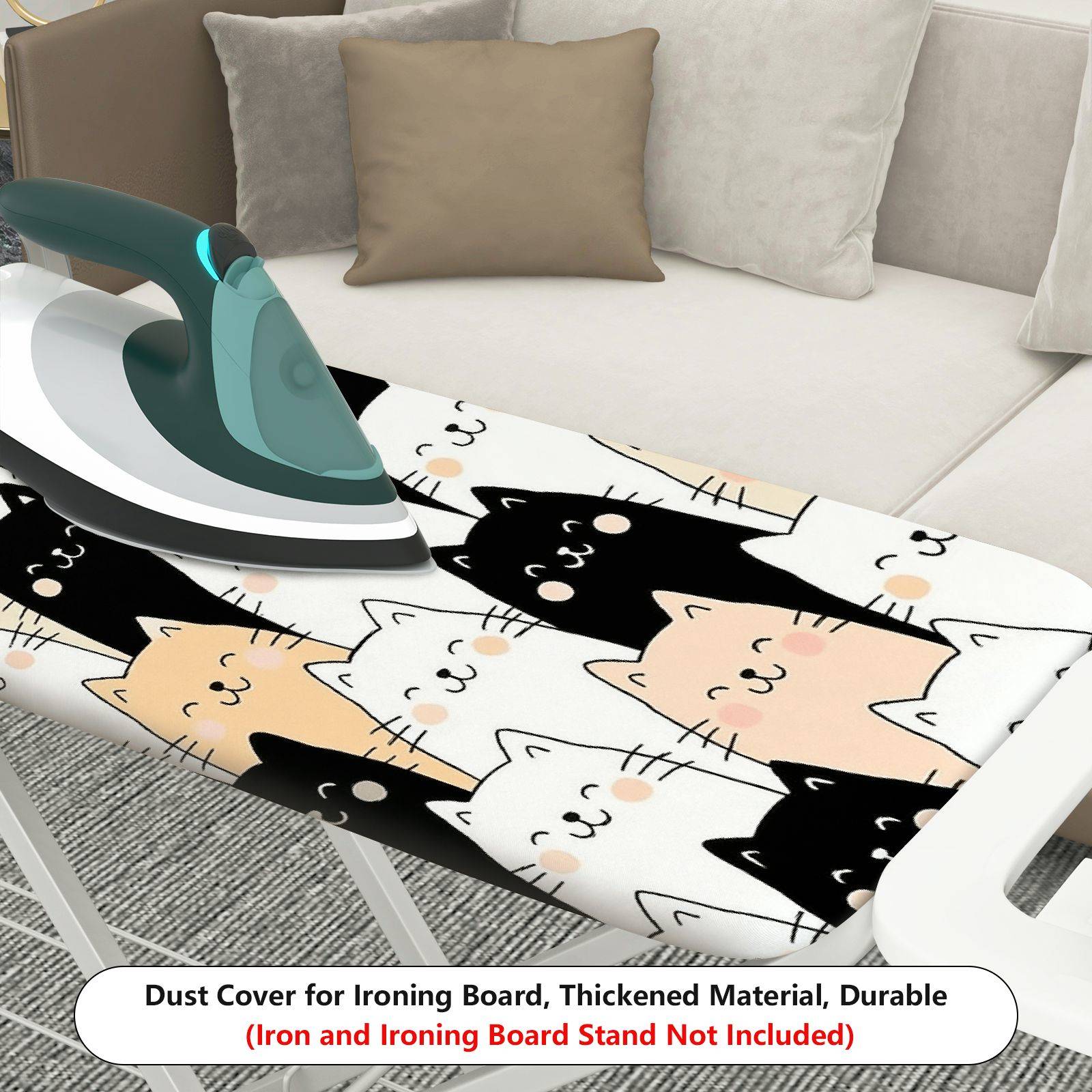 1-Piece Cat Pattern Minimalist Modern  Ironing Board Cover, Universal Size, Without Board